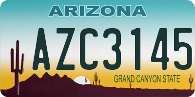 AZ license plate AZC3145