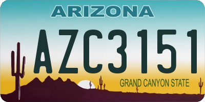 AZ license plate AZC3151