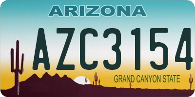 AZ license plate AZC3154