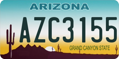 AZ license plate AZC3155