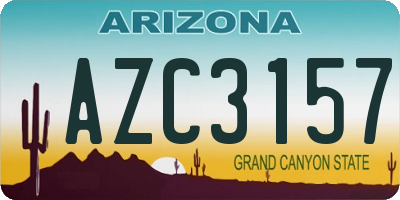 AZ license plate AZC3157