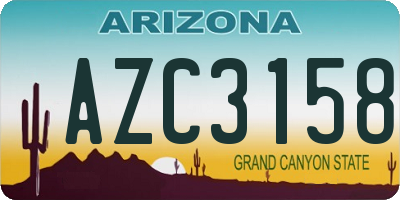 AZ license plate AZC3158