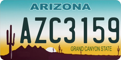AZ license plate AZC3159