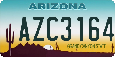 AZ license plate AZC3164