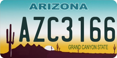 AZ license plate AZC3166
