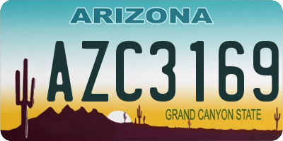AZ license plate AZC3169
