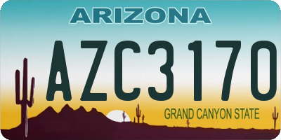 AZ license plate AZC3170