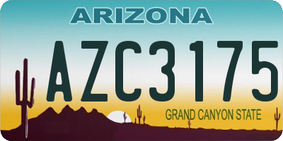 AZ license plate AZC3175
