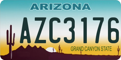 AZ license plate AZC3176