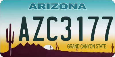 AZ license plate AZC3177