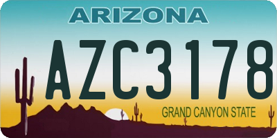 AZ license plate AZC3178