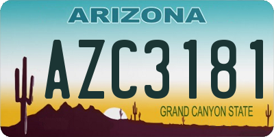 AZ license plate AZC3181