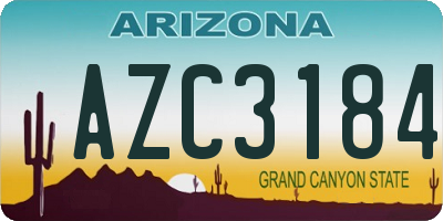 AZ license plate AZC3184