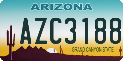 AZ license plate AZC3188
