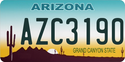 AZ license plate AZC3190