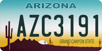 AZ license plate AZC3191