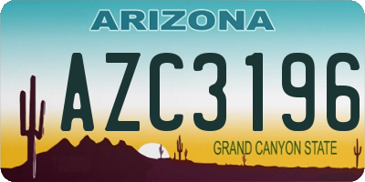 AZ license plate AZC3196