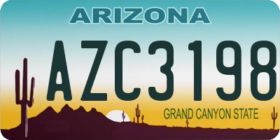 AZ license plate AZC3198