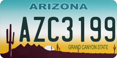 AZ license plate AZC3199