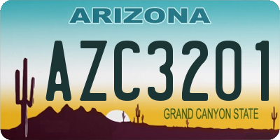 AZ license plate AZC3201