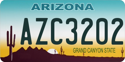 AZ license plate AZC3202