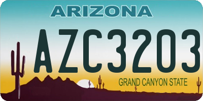 AZ license plate AZC3203
