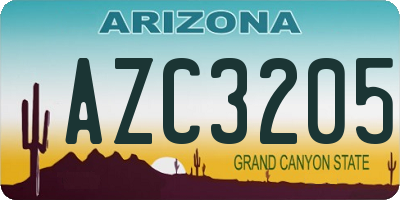 AZ license plate AZC3205