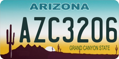 AZ license plate AZC3206