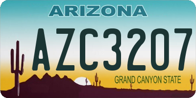 AZ license plate AZC3207
