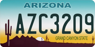 AZ license plate AZC3209