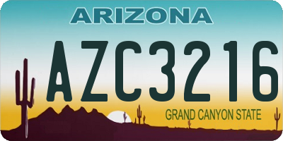 AZ license plate AZC3216