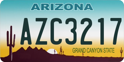 AZ license plate AZC3217