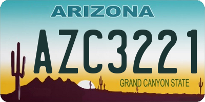 AZ license plate AZC3221