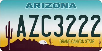 AZ license plate AZC3222