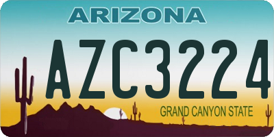 AZ license plate AZC3224