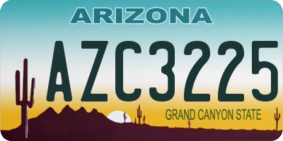 AZ license plate AZC3225