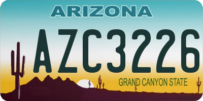 AZ license plate AZC3226