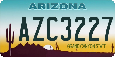 AZ license plate AZC3227