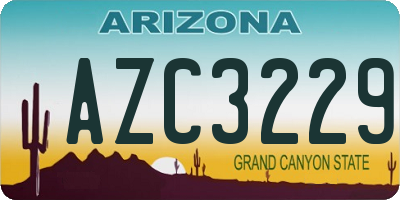 AZ license plate AZC3229