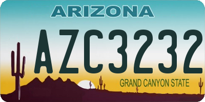 AZ license plate AZC3232