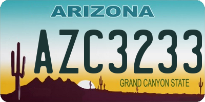 AZ license plate AZC3233