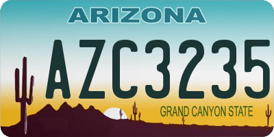 AZ license plate AZC3235