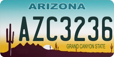 AZ license plate AZC3236