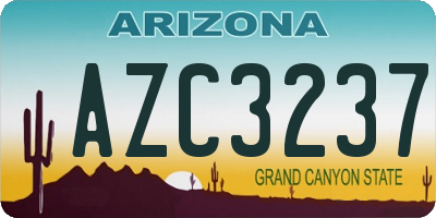 AZ license plate AZC3237