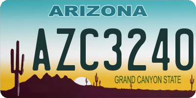 AZ license plate AZC3240