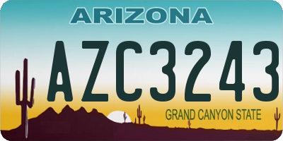 AZ license plate AZC3243