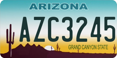 AZ license plate AZC3245