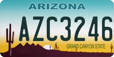 AZ license plate AZC3246