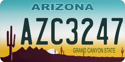 AZ license plate AZC3247