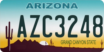 AZ license plate AZC3248